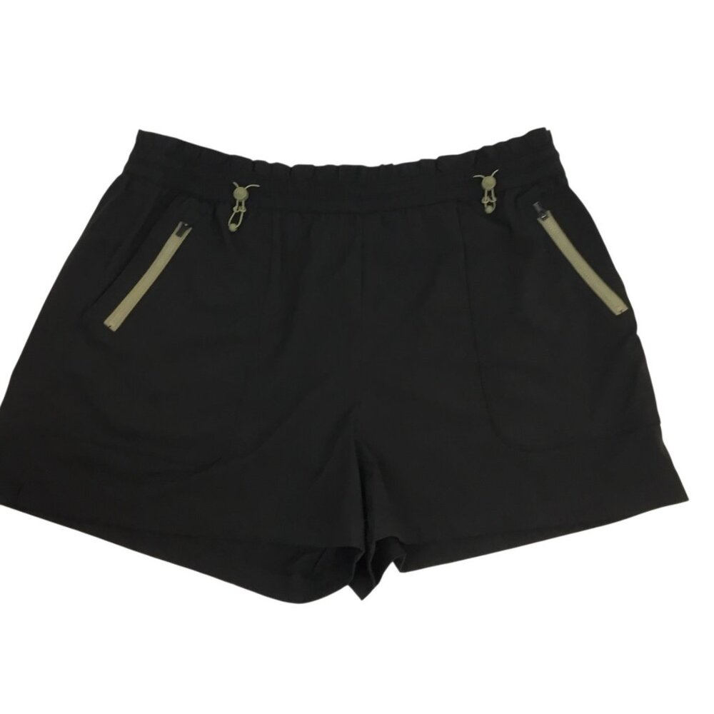 Athleta Womens 5 pockets Lightweight Zip Black Shorts Womans Large